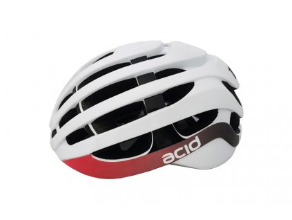 Cyklistická prilba ACID, S/M (54-58cm), white-black-red, shine