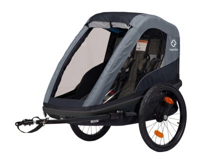 Detský cyklovozík Hamax AVENIDA TWIN Suspension (Farba šedá/žltá)