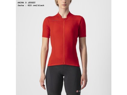 Dámsky dres CASTELLI ANIMA 3 JERSEY -farba 023 tehlovočervená/čierna (Veľkosť XS)