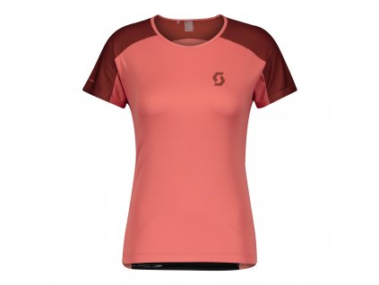 SCOTT dámsky Dres  Scott Tee W’s Endurance 10 S/SL (Farba tehlovočevená, Veľkosť S)