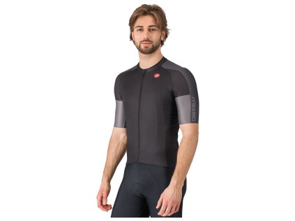 pánsky dres CASTELLI - ENTRATA 6  JERSEY - farba 085 čierna (veľkosť oblečenie XL)
