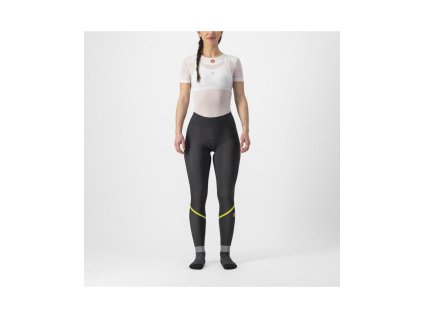 Dámske nohavice dlhé bez trakov Castelli VELOCISSIMA THERMAL - farba 790 čierna/svetlo zelená (Veľkosť S)