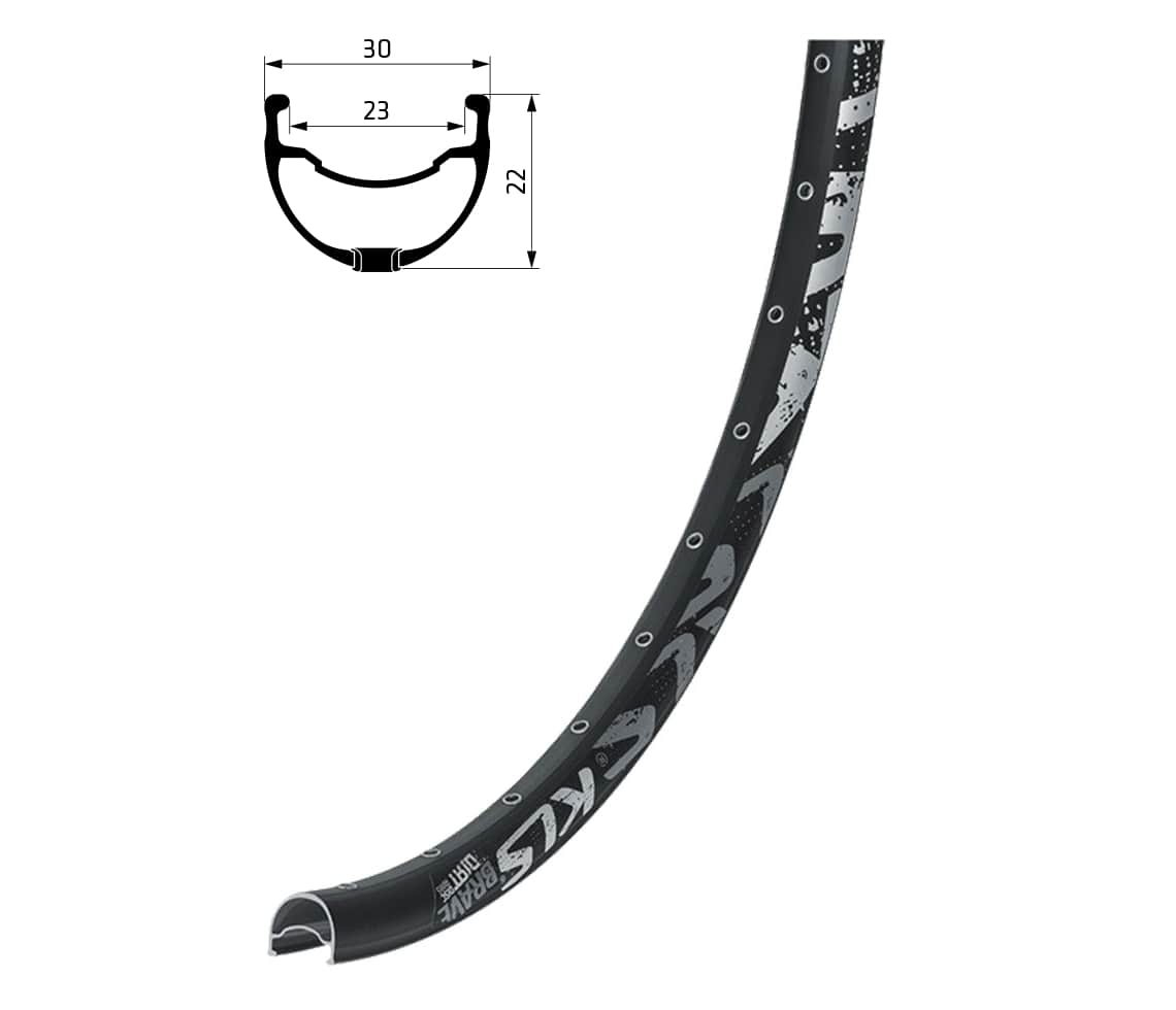 Ráfik KLS BRAVE DSC, 36H, 1 Nit, AV, 26" black Farba: Black