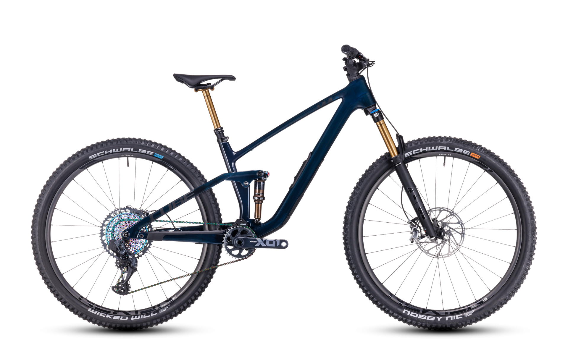 Celoodpružený horský bicykel CUBE Stereo ONE44 C:68X SLT liquidblue/black Varianta: veľkosť M