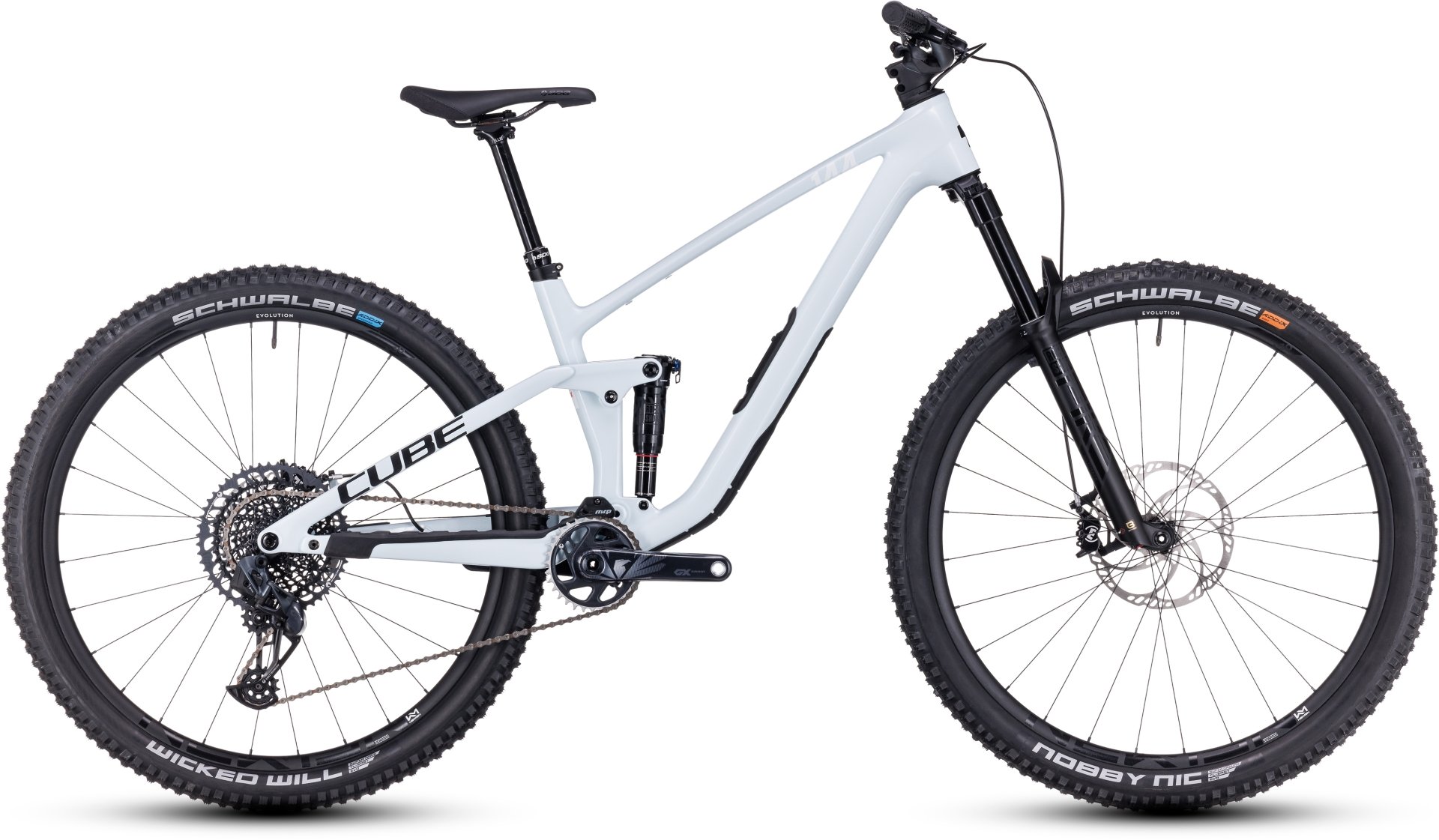 Celoodpružený horský bicykel CUBE Stereo ONE44 C:68X SLX frostwhite/black Varianta: veľkosť S
