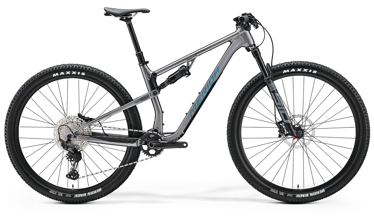 Celoodpružený horský bicykel MERIDA NINETY-SIX XT EDITION šedý(modrý) 2024 Veľkosť: S na výšku postavy 161-170 cm