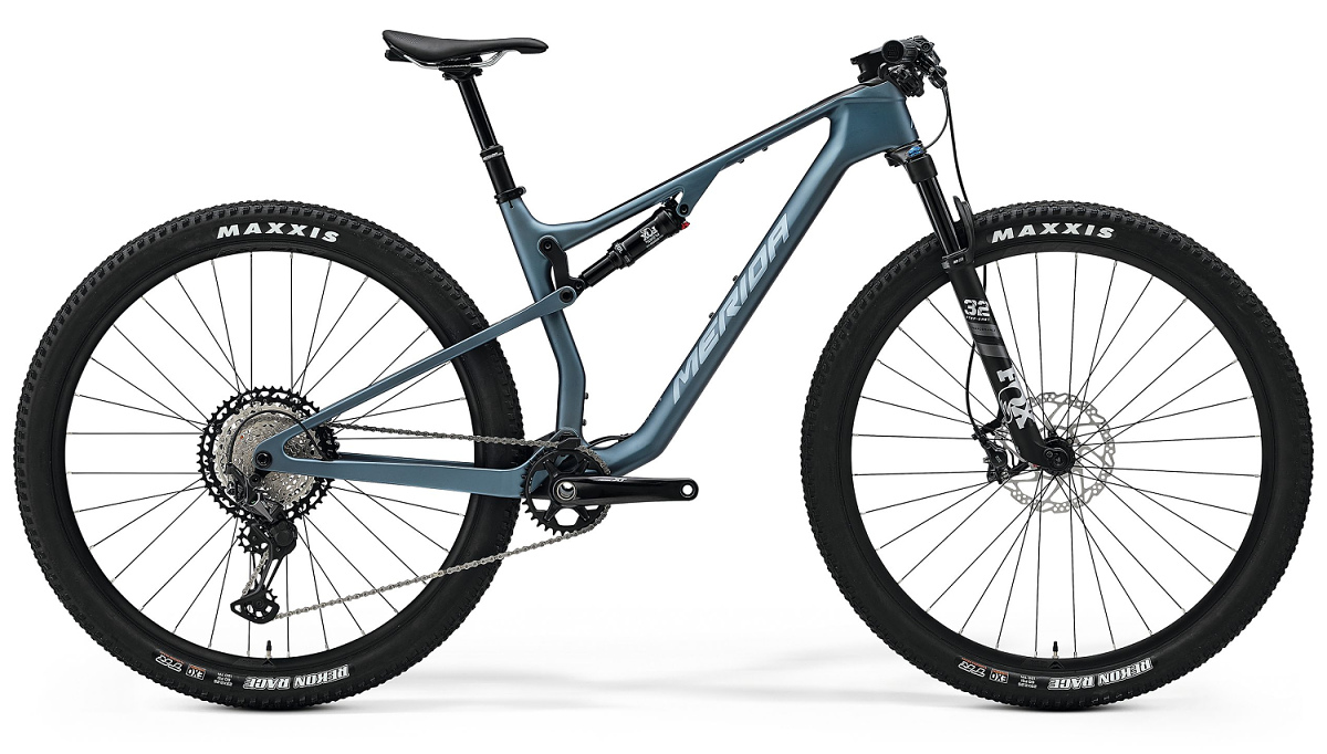 Celoodpružený horský bicykel MERIDA NINETY-SIX RC XT matný oceľovomodrý(čierny/strieborný) 2024 Veľkosť: XL na výšku postavy 189-199 cm