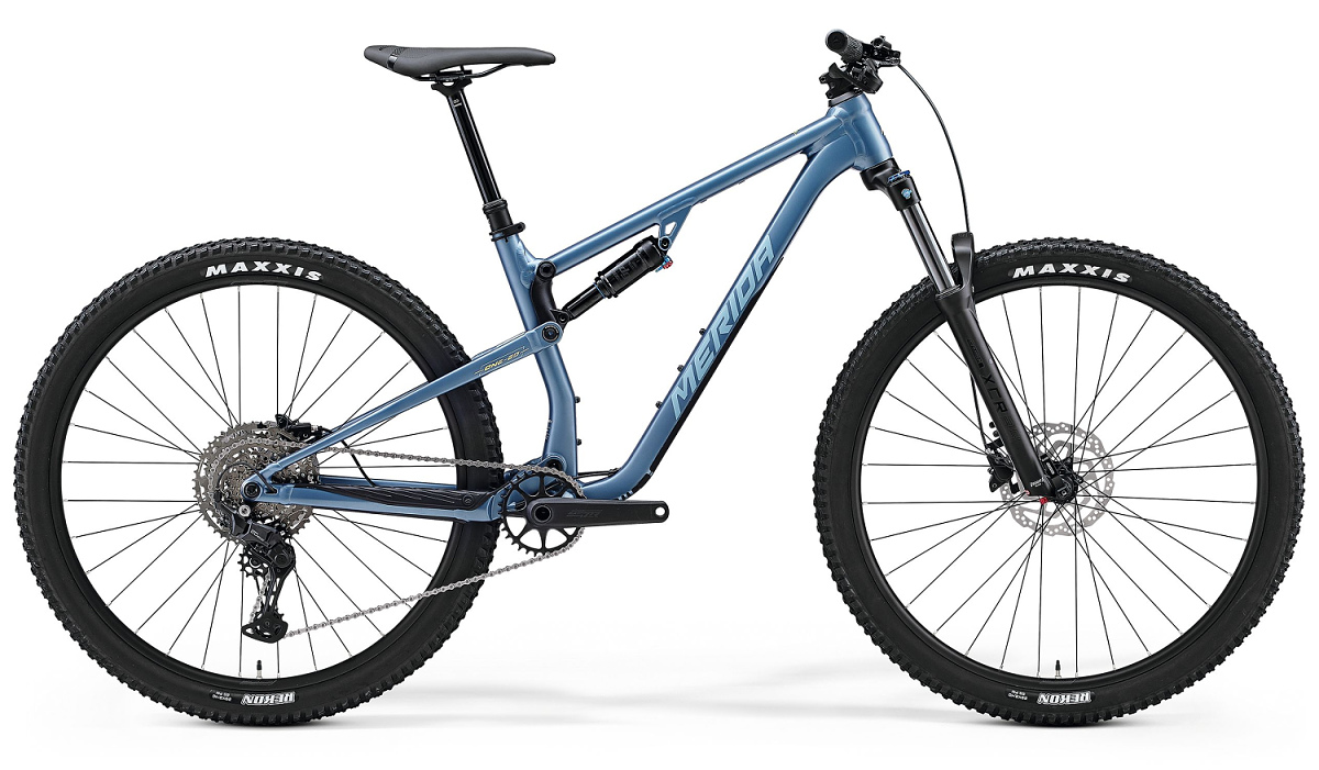 Celoodpružený horský bicykel MERIDA ONE-TWENTY 300 matný oceľovomodrý(limetkový) 2024 Veľkosť: L na výšku postavy 177-190 cm