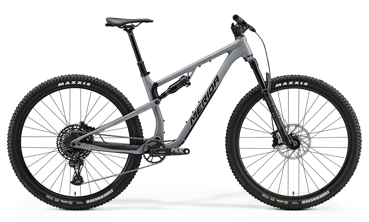 Celoodpružený horský bicykel MERIDA ONE-TWENTY 700 šedý(čierny/strieborný) 2024 Veľkosť: M na výšku postavy 165-178 cm MERIDA