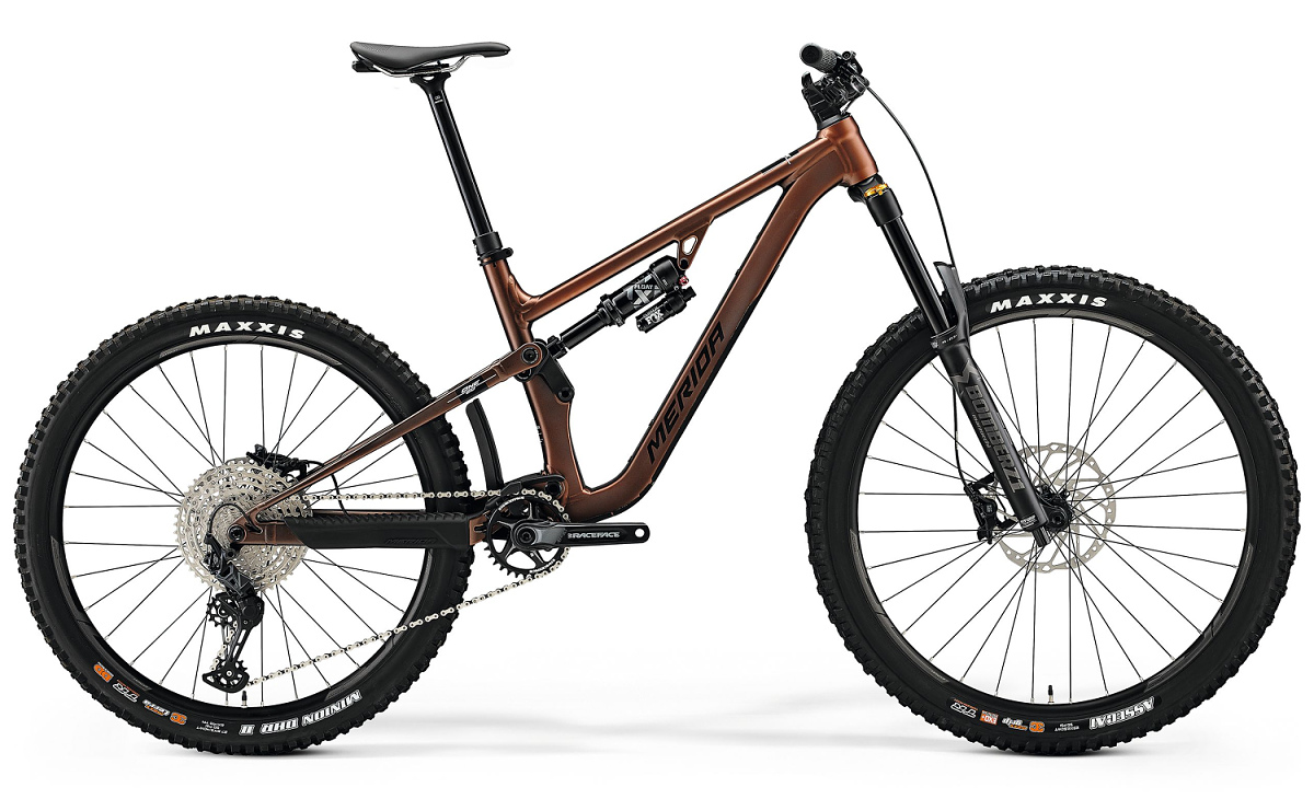 Celoodpružený horský bicykel Merida ONE-SIXTY 700 bronzovohnedý 2023 Veľkosť: M na výšku postavy 167-183 cm