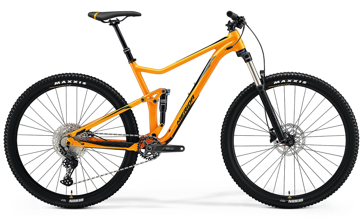 Celoodpružený horský bicykel Merida ONE-TWENTY 400 oranžový(čierny) 2023 Veľkosť: M na výšku postavy 167-183 cm