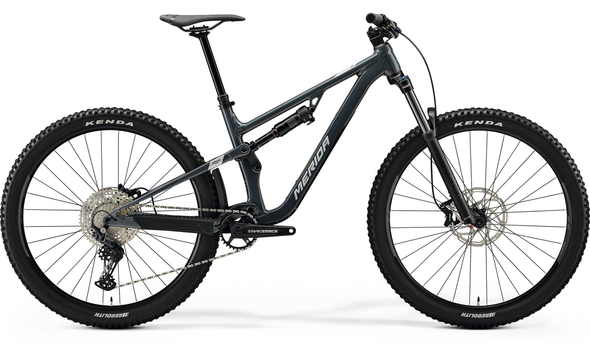 Celoodpružený horský bicykel MERIDA ONE-FORTY 400 šedý(strieborný) 2023 Veľkosť rámu: L na výšku postavy 178-185 cm