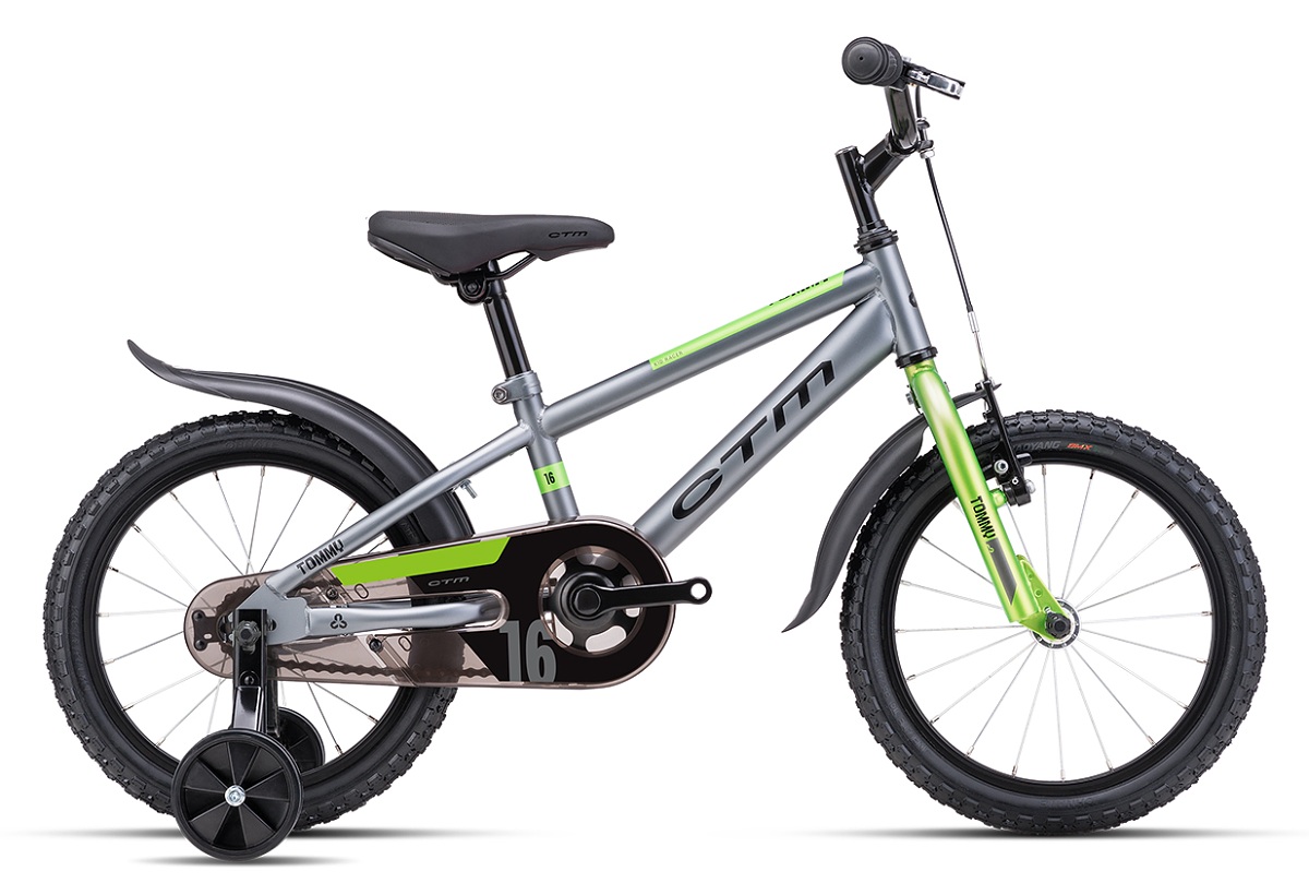 Detský bicykel CTM TOMMY 2025  matná sivá / limetková