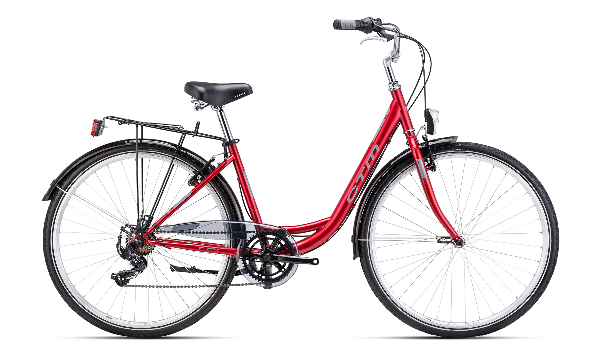 Mestský dámsky bicykel CTM RITA 1.0 2025  mat. tmavočervená perleť / strieb.