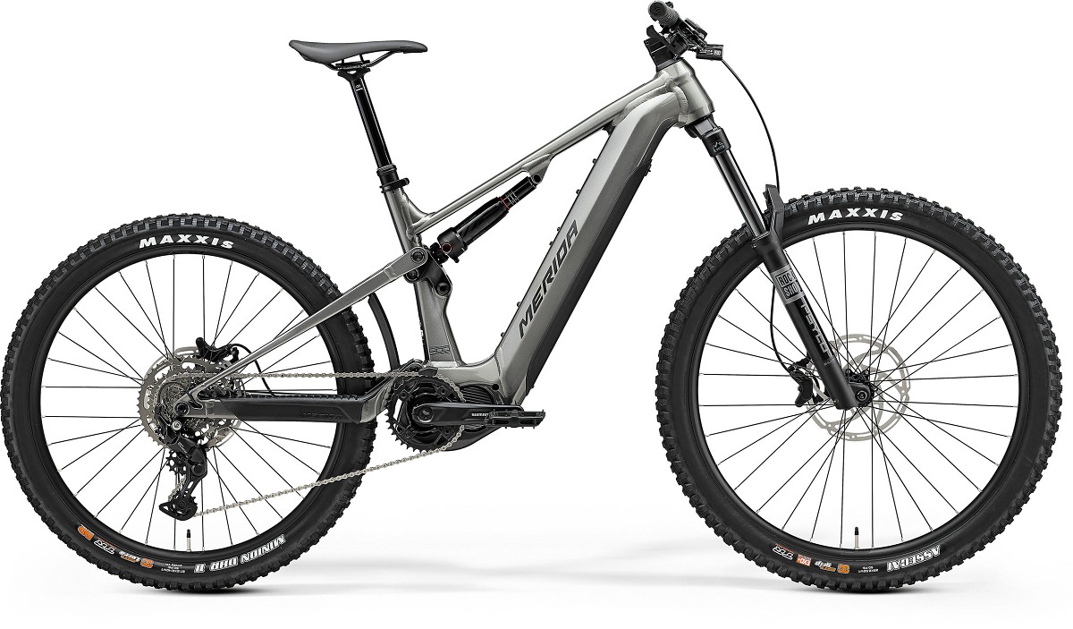 Celoodpružený horský elektrobicykel MERIDA eONE-SIXTY 400 2025  šedý(čierny) Veľkosť rámu: S na výšku postavy 162-169 cm