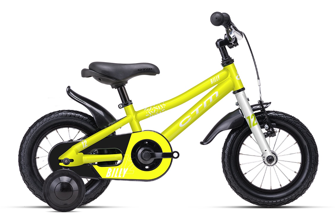 Detský bicykel CTM BILLY - matná žltá 2026 Veľkosť rámu: 12" na výšku postavy 80-110 cm