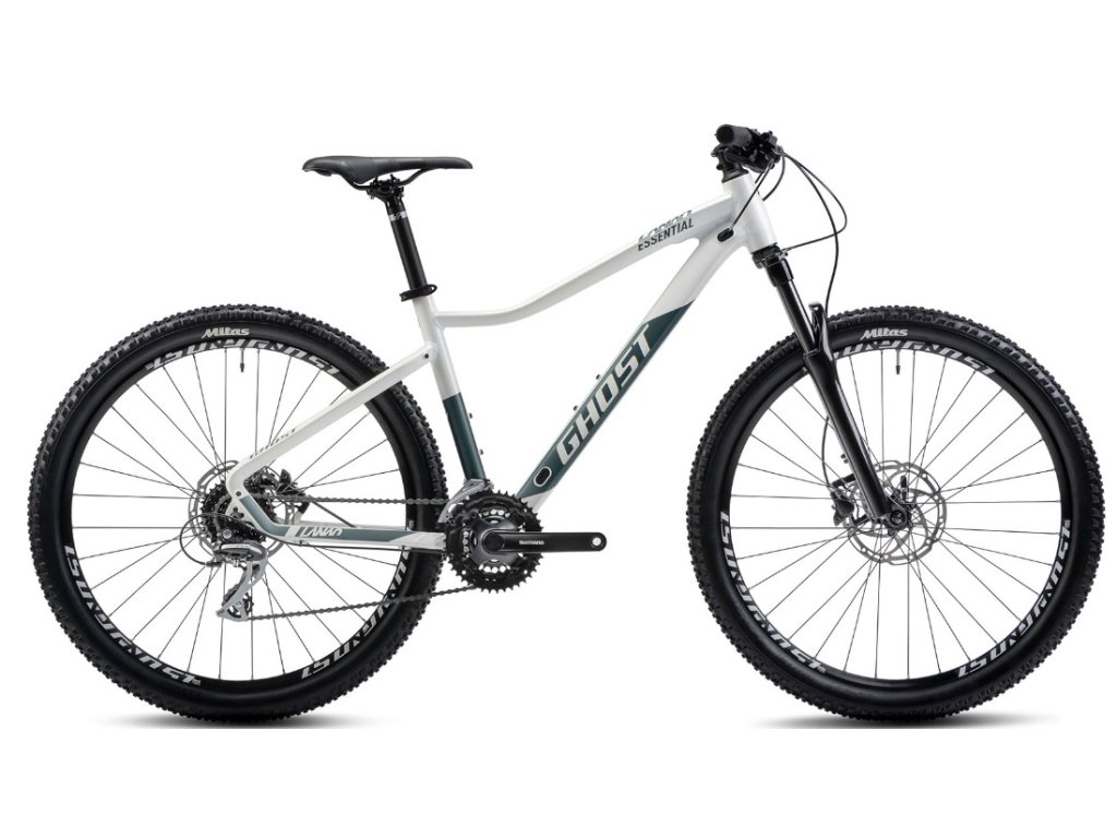 GHOST Lanao Essential 27.5 Pearl White/Metallic Green Gloss (Rám M)