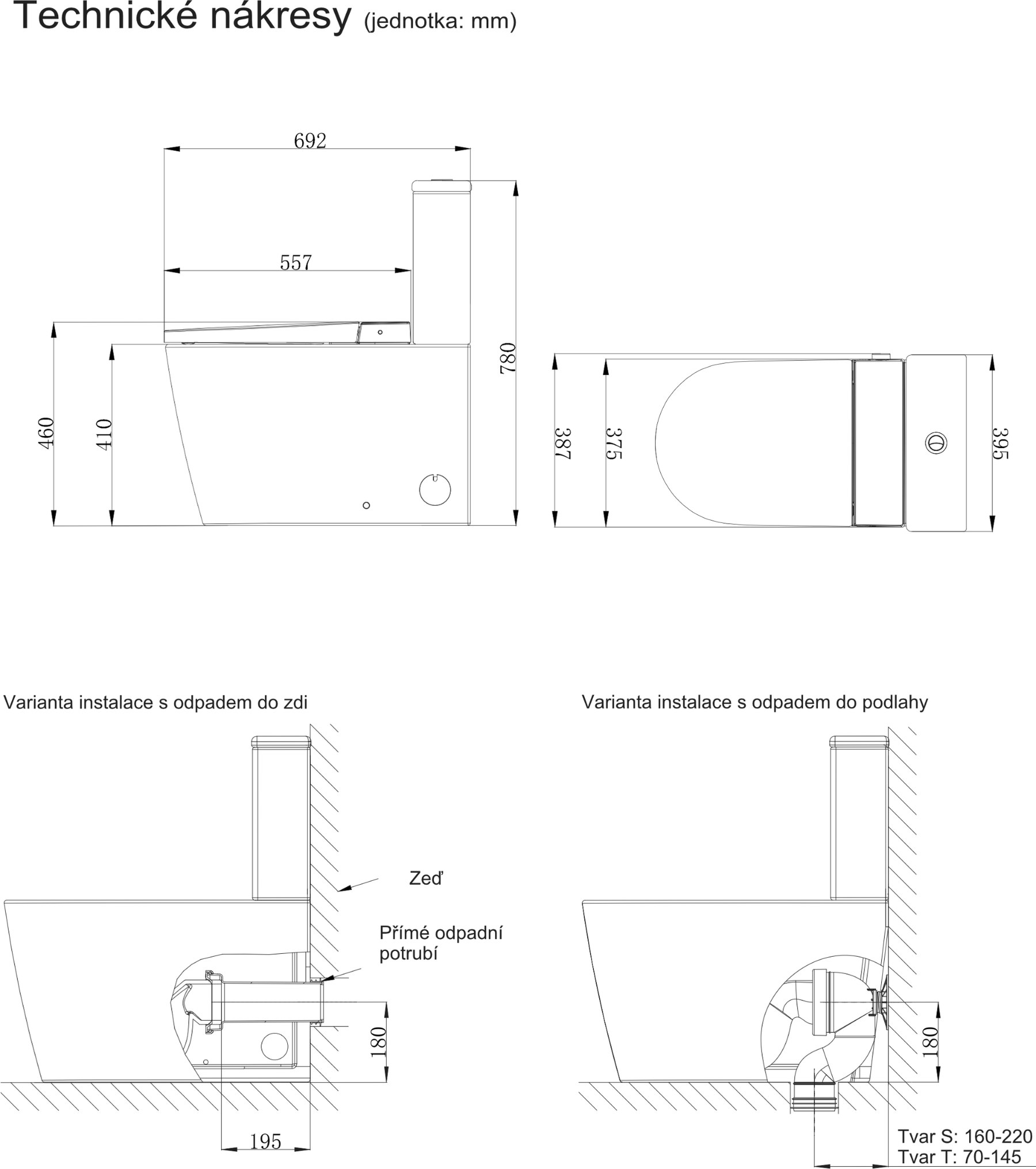 Technické nákresy ADAPTA Kombi