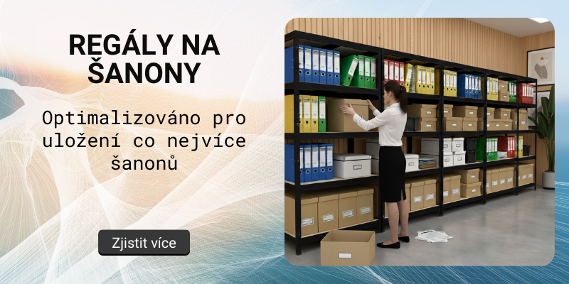 Kovové regály na šanony