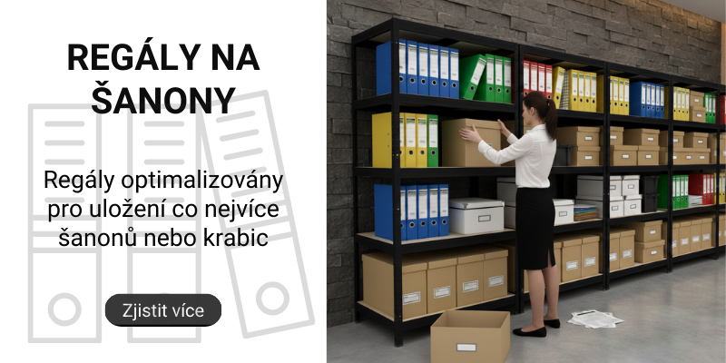 Kovové regály na šanony