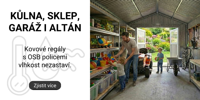 Kovové regály police OSB