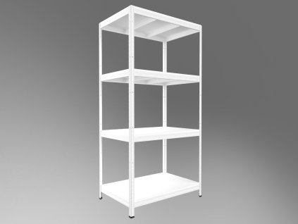 Regał techniczny Biedrax 35 x 120 x 180 cm, biały, 4 półki białe laminowane 12mm, nośność 200 kg na półkę