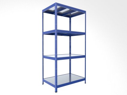 Kovový regál do technickej miestnosti Biedrax 35 x 120 x 180 cm, modrý - 4 police pozink
