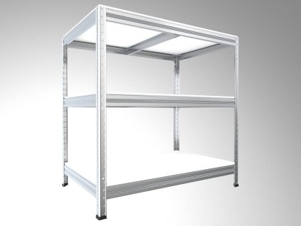 Haushaltsregal mit Laminatböden Biedrax 50 x 60 x 120 cm verzinkt - 3 Laminatboden weiss 1