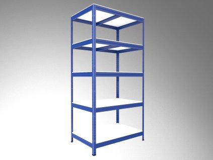 Haushaltsregal mit Laminatböden Biedrax 60 x 60 x 240 cm blau - 5 Laminatboden weiss 12 mm