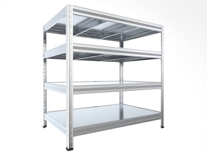 Regał metalowy domowy Biedrax 50 x 120 x 120 cm, ocynkowany - 4 półki ocynk