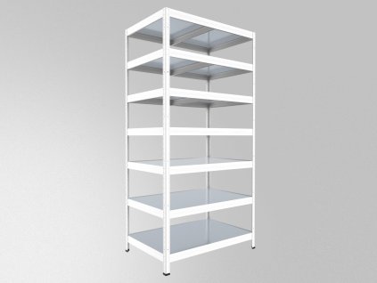 Haushaltsregal mit Metallböden Biedrax 60 x 60 x 240 cm weiss - 7 Böden verzinkt
