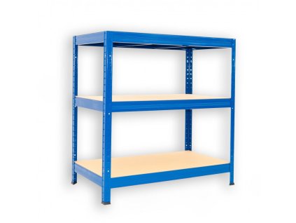 Kovový regál do skladu Biedrax 50 x 90 x 90 cm, modrý - 3 police MDF, 275kg