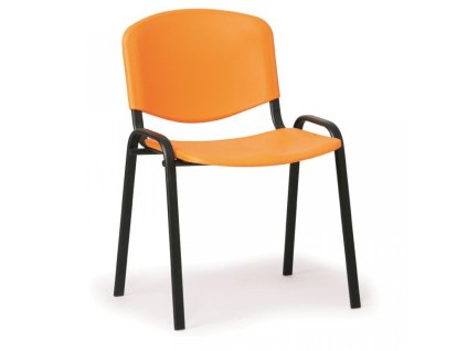Konferenční plastová židle ISO, oranžová Biedrax Z9517o, podnož černá