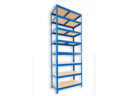 Kovový regál do skladu Biedrax 35 x 60 x 240 cm, modrý - 8 polic MDF