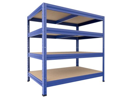 Regał metalowy do magazynu Biedrax 45 x 75 x 90 cm, niebieski - 4 półki MDF