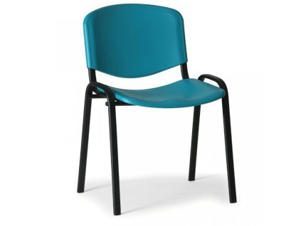 Konferenční plastová židle ISO, zelená Biedrax Z9517z, podnož černá