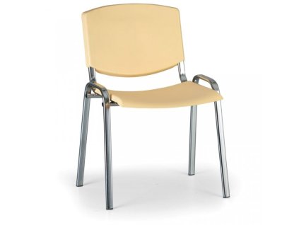 Konferenční plastová židle, žlutá Biedrax Z8994zl, podnož chromovaná
