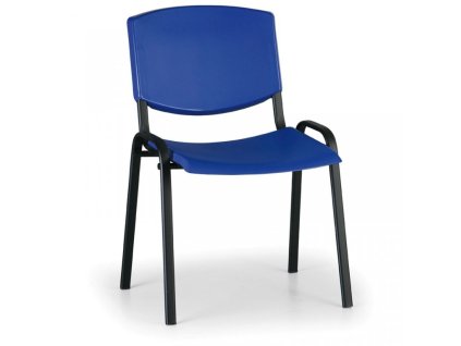 Konferenční plastová židle, modrá Biedrax Z8982m, podnož černá