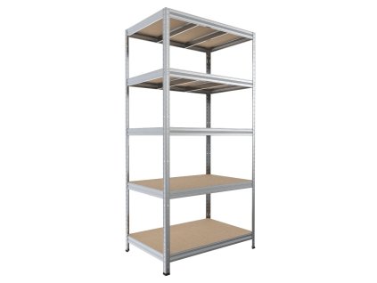 Kovový regál bezšroubový Biedrax 35 x 75 x 210 cm, pozinkovaný - 5 polic MDF, 300 kg