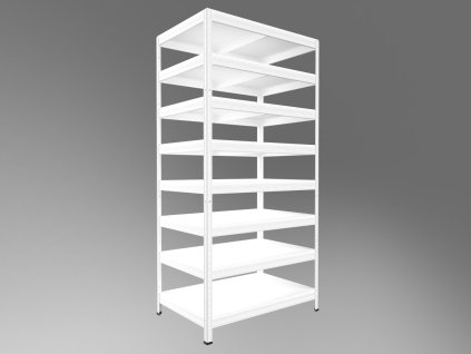 Steckregal mit Laminatböden Biedrax 35 x 60 x 240 cm weiss - 8 Laminatboden weiss 12 mm