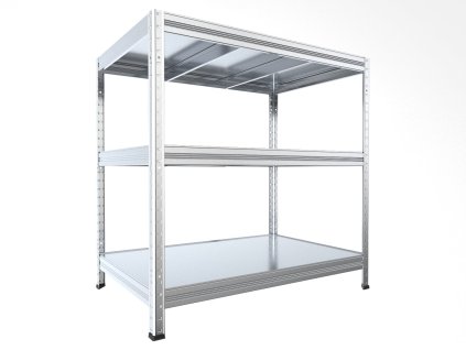 Steckregal mit Metallböden Biedrax 50 x 120 x 90 cm verzinkt - 3 Böden verzinkt