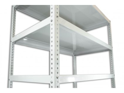 Šroubovaný regál do domácnosti Biedrax, bílý - 30 x 130 x 250 cm, 8 polic
