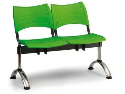 Lavice do čekárny plastová Visio Biedrax LC9290z - podnož chromovaná