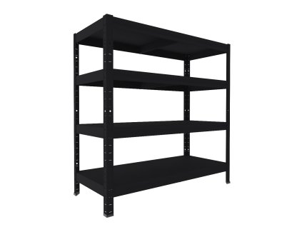 Steckregal Biedrax 40 x 90 x 90 cm, Schwarz, 4 Stahlböden, Fachlast 100 kg pro Fachboden