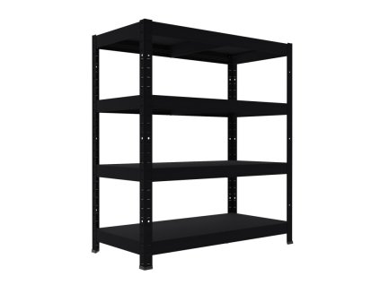 Kovový regál do skladu Biedrax 40 x 80 x 90 cm, černý - 4 police kovové