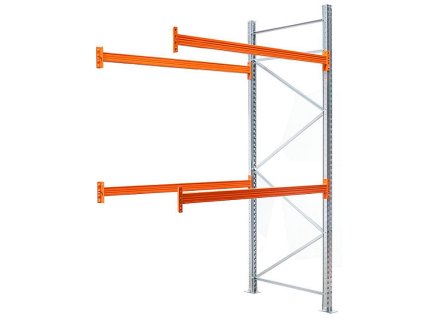 Paletový regál přídavný 100 x 180 x 200 cm - 3000 kg/patro, pozinkovaný