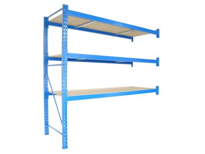 Profesionální regál Biedrax přídavný 60 x 100 x 250 cm, 3 police - nosnost 350 kg/police, modrý