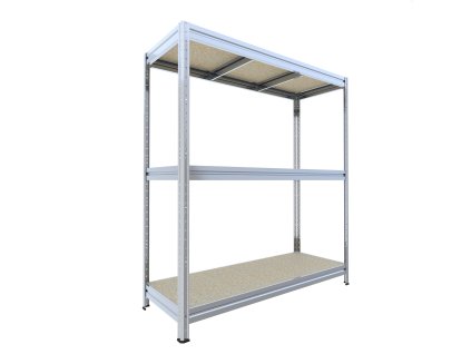 Veľký regál Biedrax 60 x 240 x 177 cm, 3 police - zinok/drevotrieska JSD 10 mm, 300 kg/pol.