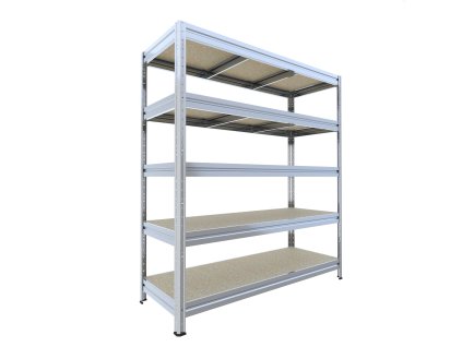 Duży regał Biedrax 60 x 240 x 177 cm, 5 półek - ocynk/płyta wiórowa JSD 10 mm, nośność półki 200 kg