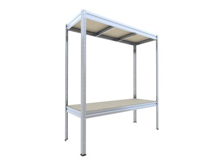 Schwerlastregal Biedrax 60 x 200 x 177 cm, 2 Fachböden - verzinkt/Spanplatten JSD 15 mm, Fachlast 200 kg
